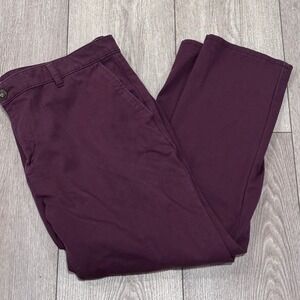 Mugsy Jeans Ports Chinos Mens 40x30 Burgundy Stretch Performance Casual Pants